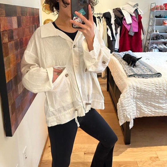 Cream Button-Up Jacket - Picture 5 of 6